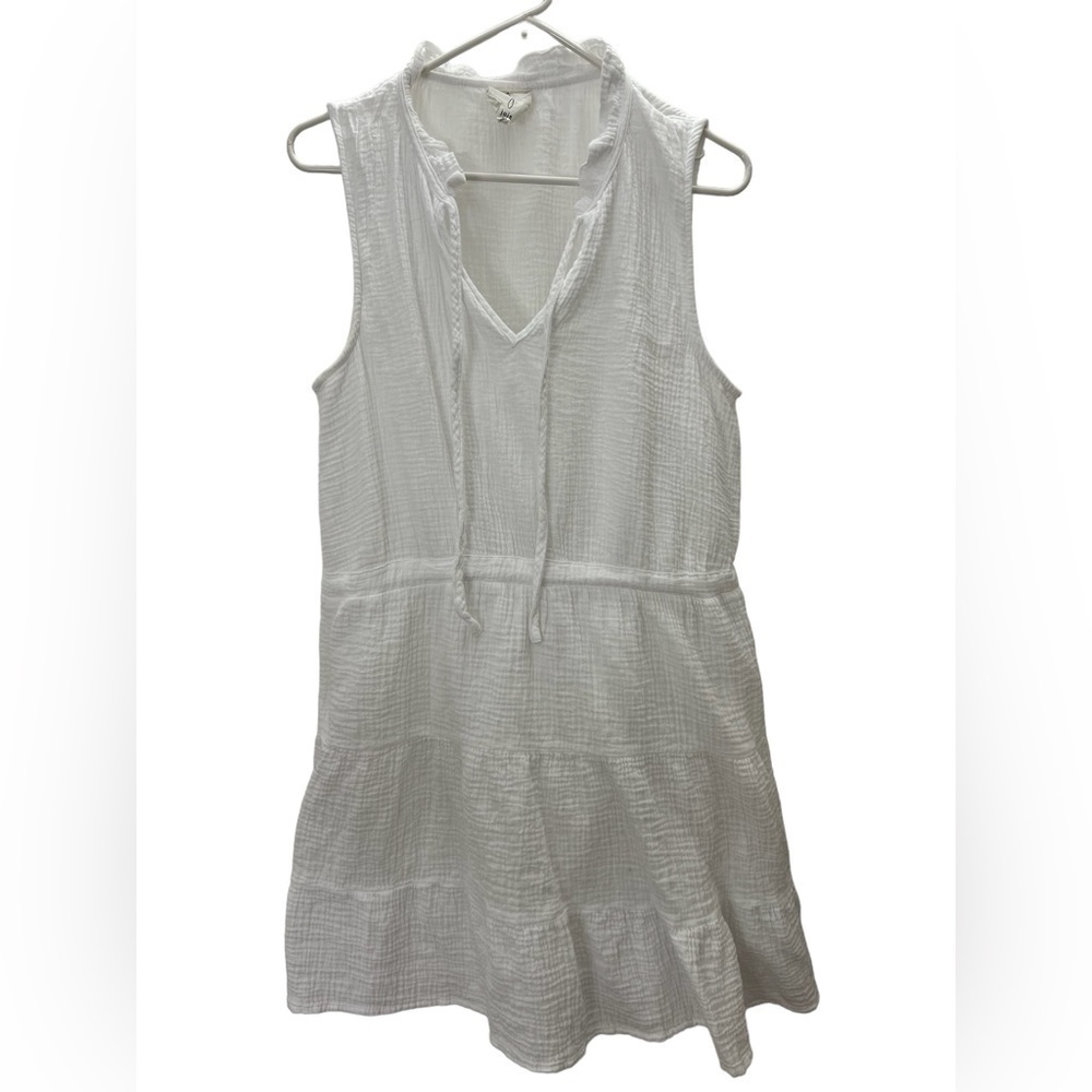 Joie White Sleeveless Tiered Midi Dress - Picture 2 of 7